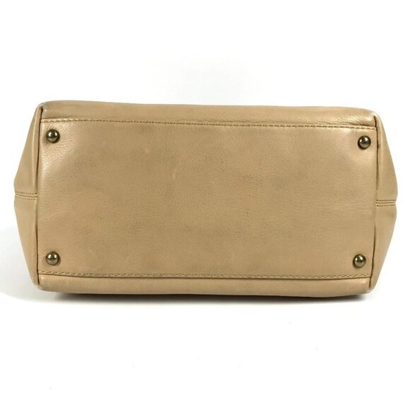 CHANEL Turnlock CC CC Mark Bag Tote Bag Hand Bag Leather Beige - Picture 6 of 16